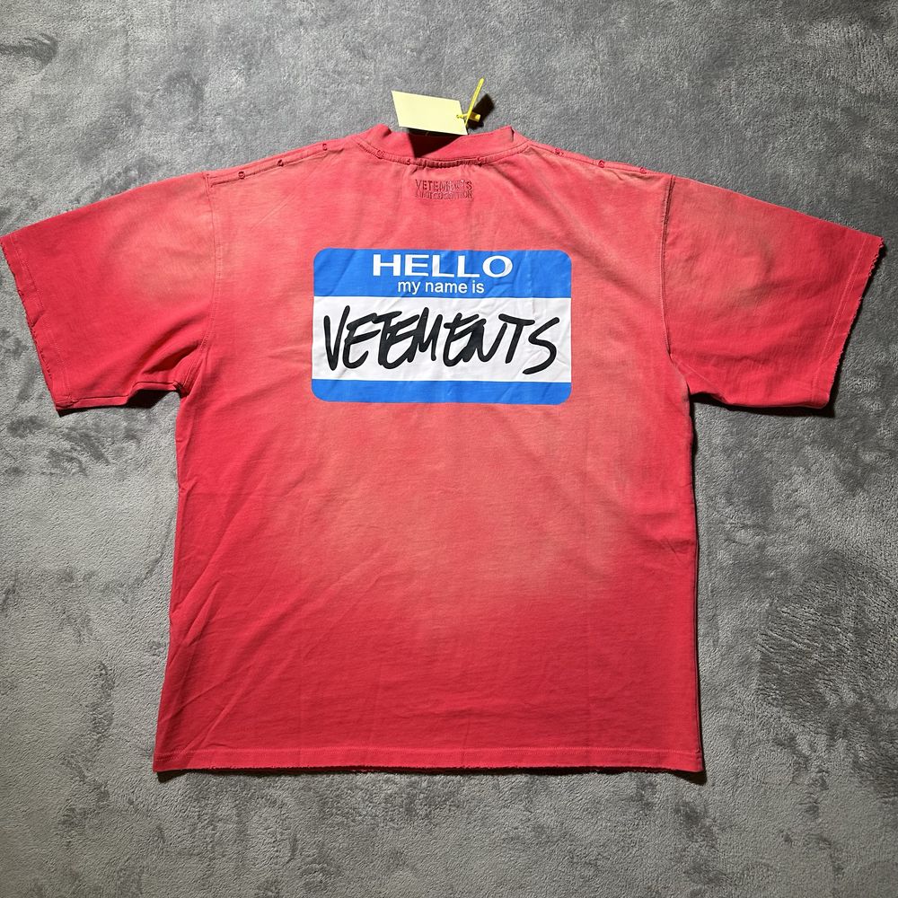 Футболка Vetements Hello my name PINK
