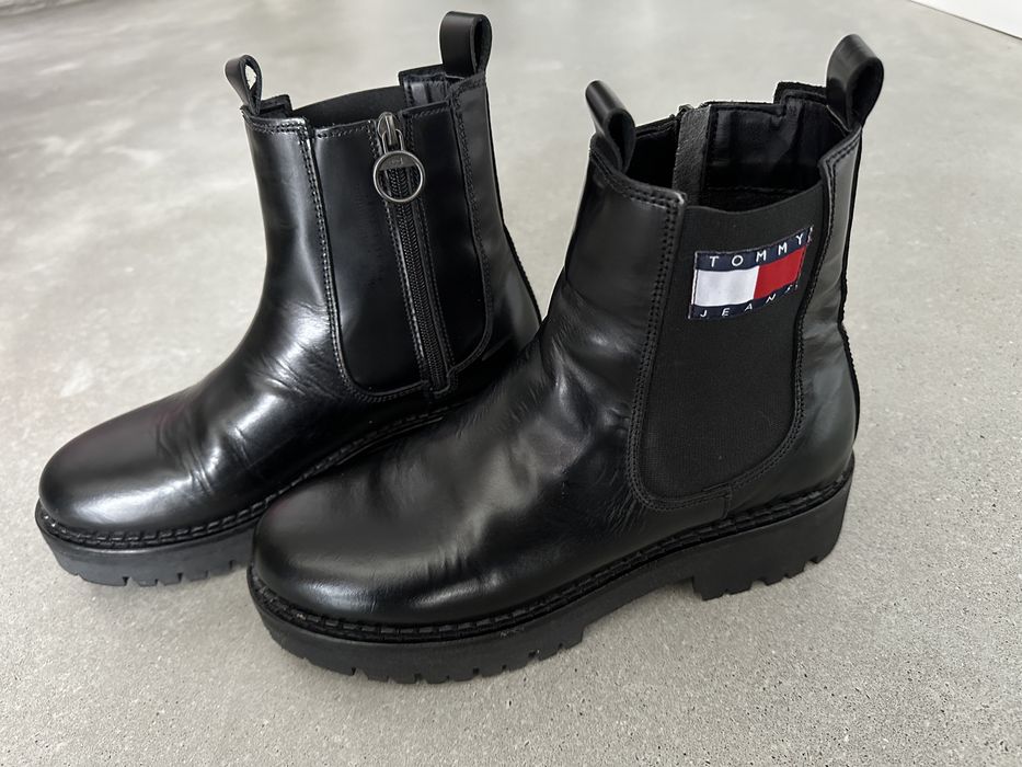 Tommy Hilfiger botki sztyblety skórzane za kostkę damskie 41
