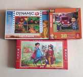 2 x puzzle: Bob Builder 3D 48 el, Lion King 3D 50 el + puzzle gratis