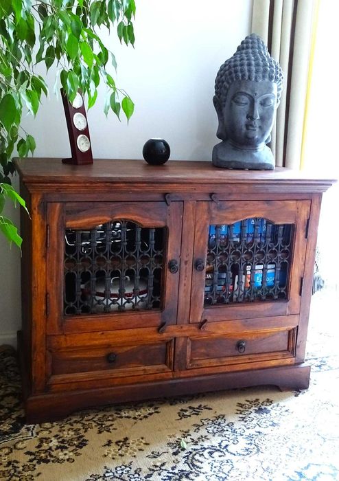 Szafka / witryna / regał kolonialny z litego drewna - AlmiDecor