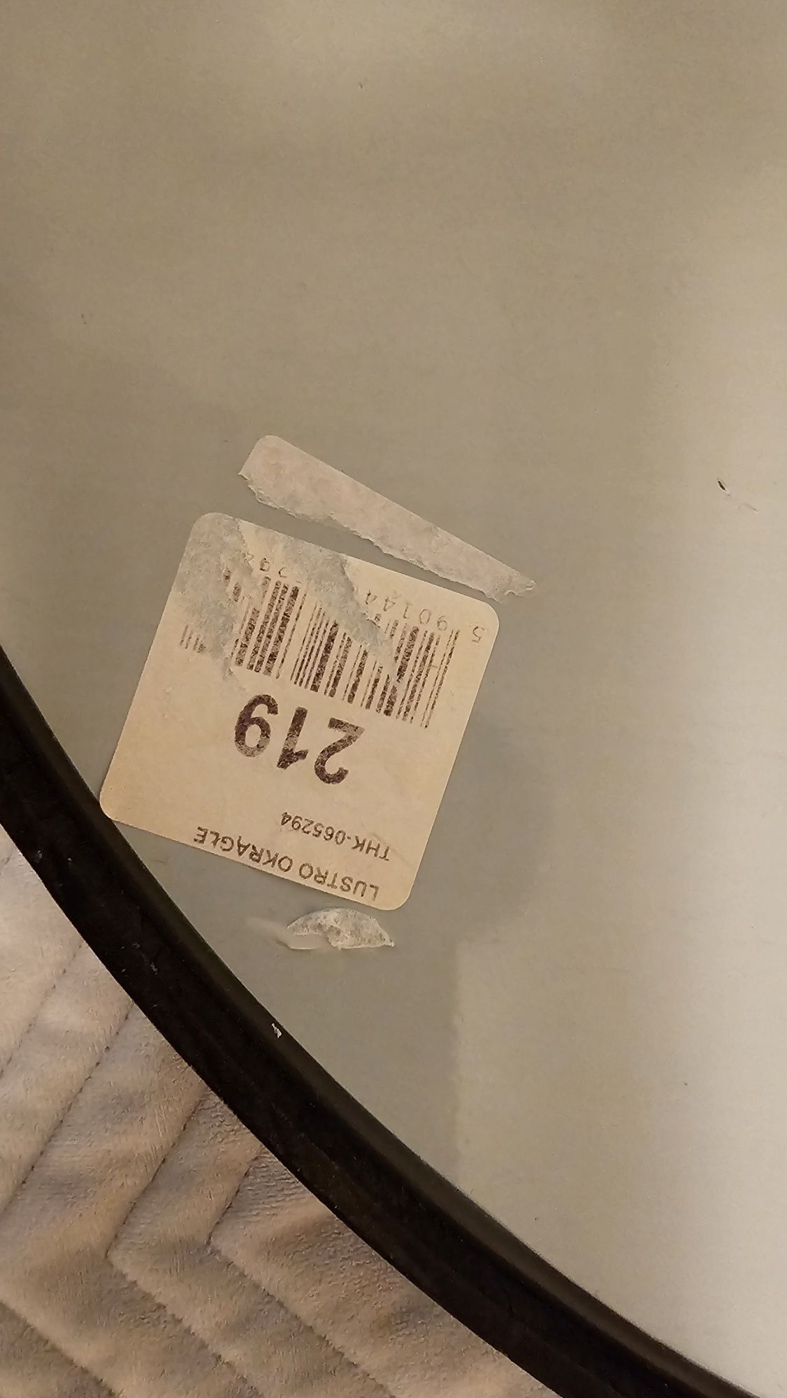 Nowe lustro 50 cm w głębokiej czarnej ramię