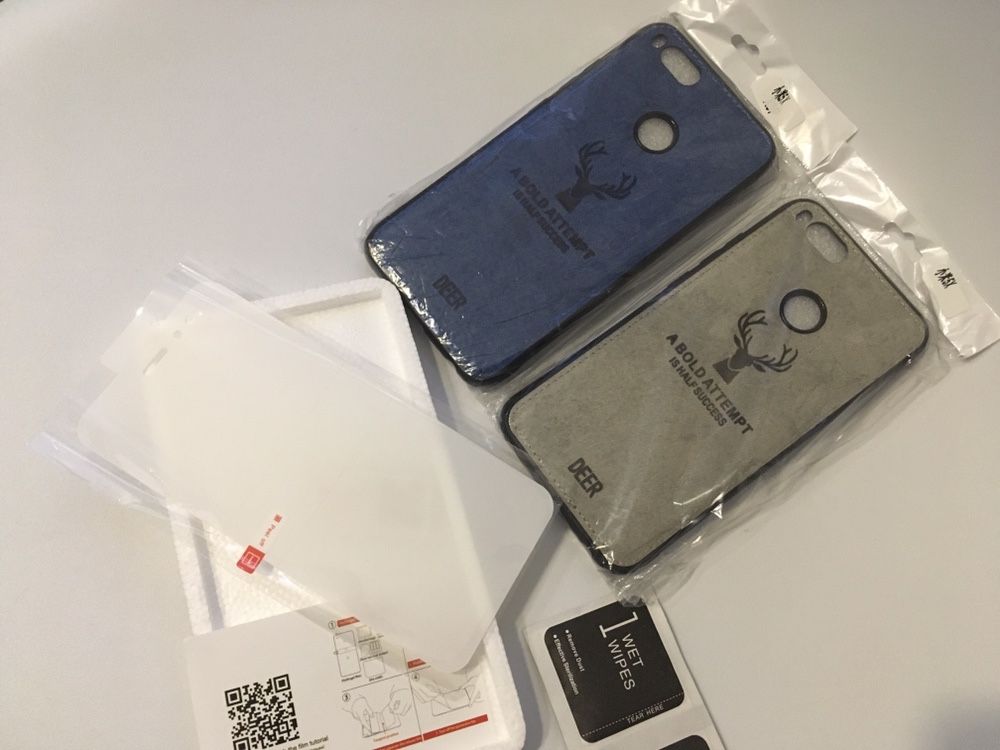Etui Xiaomi Mi a1 niebieskie szare case komplet zestaw flex