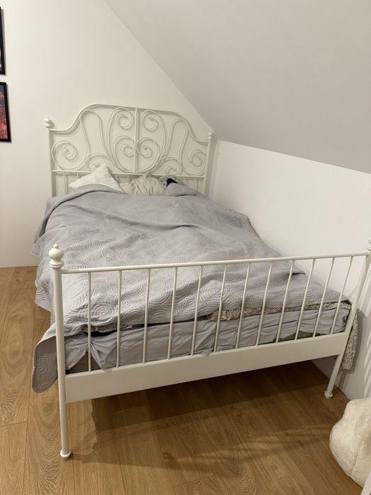 Leirvik Ikea rama Lozka biala 140x200