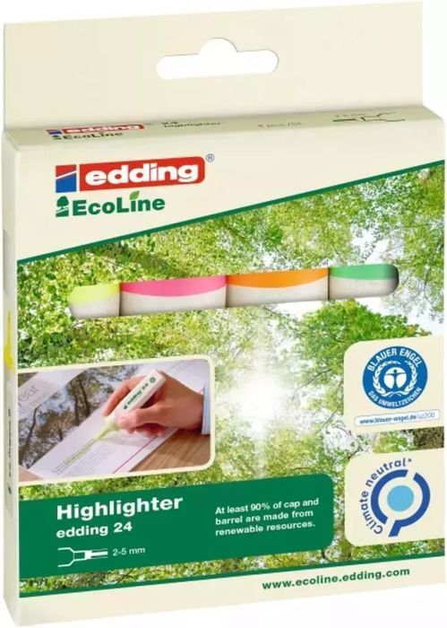 Zakreślacz ecoline 2-5mm 4 kolory. Edding