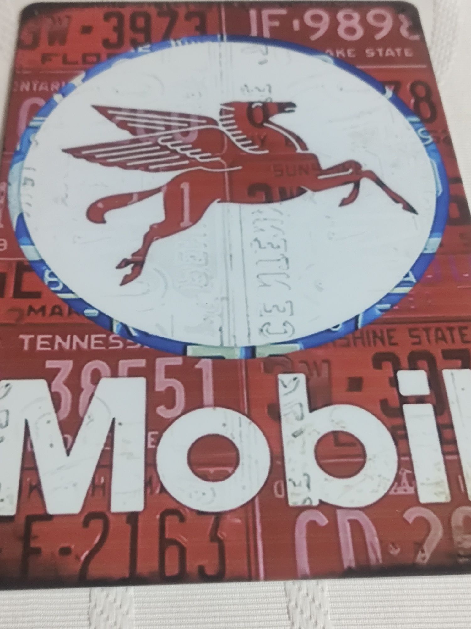 Tablica metalowa do powieszenia zawieszka Mobil 20x30