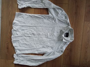 Biała koszula we wzorki Reserved slimfit r. S