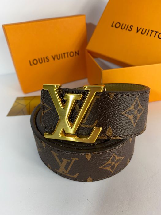 Skórzany pasek LouisVuitton monogram skóra naturalna Premium LV unisex