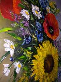 Ręcznie malowany bukiet kwiatów