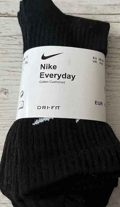Nowe czarne oryginalne skarpetki Nike 38-42 3 pary paczka (unisex)