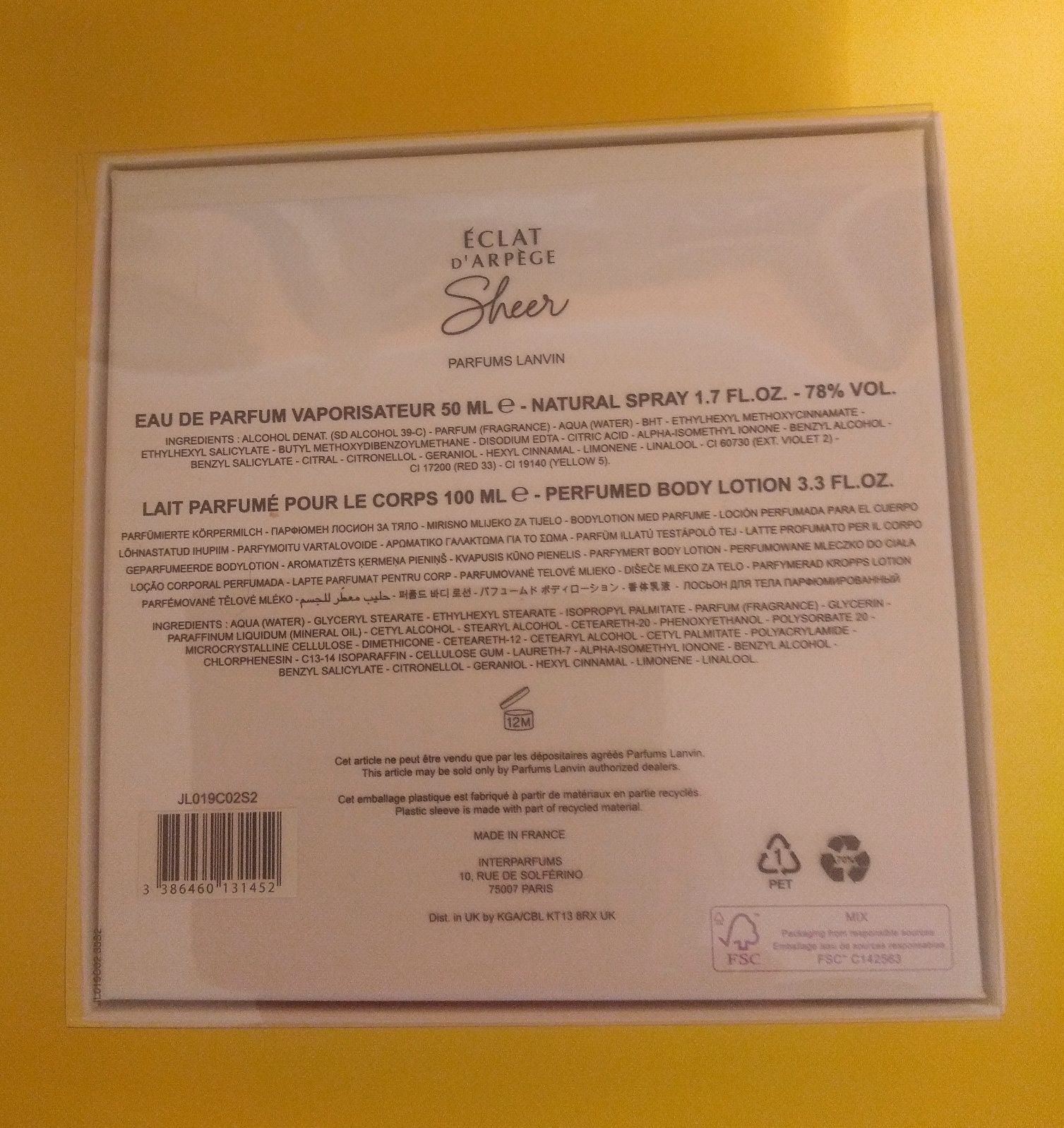 Perfum Damski Zestaw Eclat D'Arpege z EDP 50 ml plus Balsam 100 ml