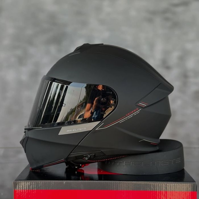 Мото шолом MT helmets genesis SV, шлем мт генезіс чорний модуляр очки