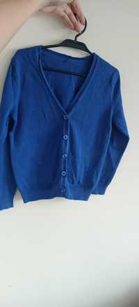 Szafirowy  niebieski sweter sweterek na guziki George r.98-104.