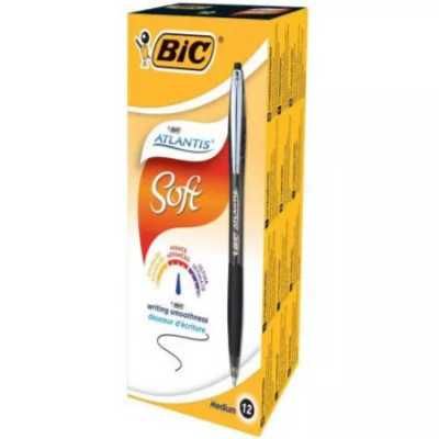 Długopis Atlantis Soft - czarny (12szt) BIC