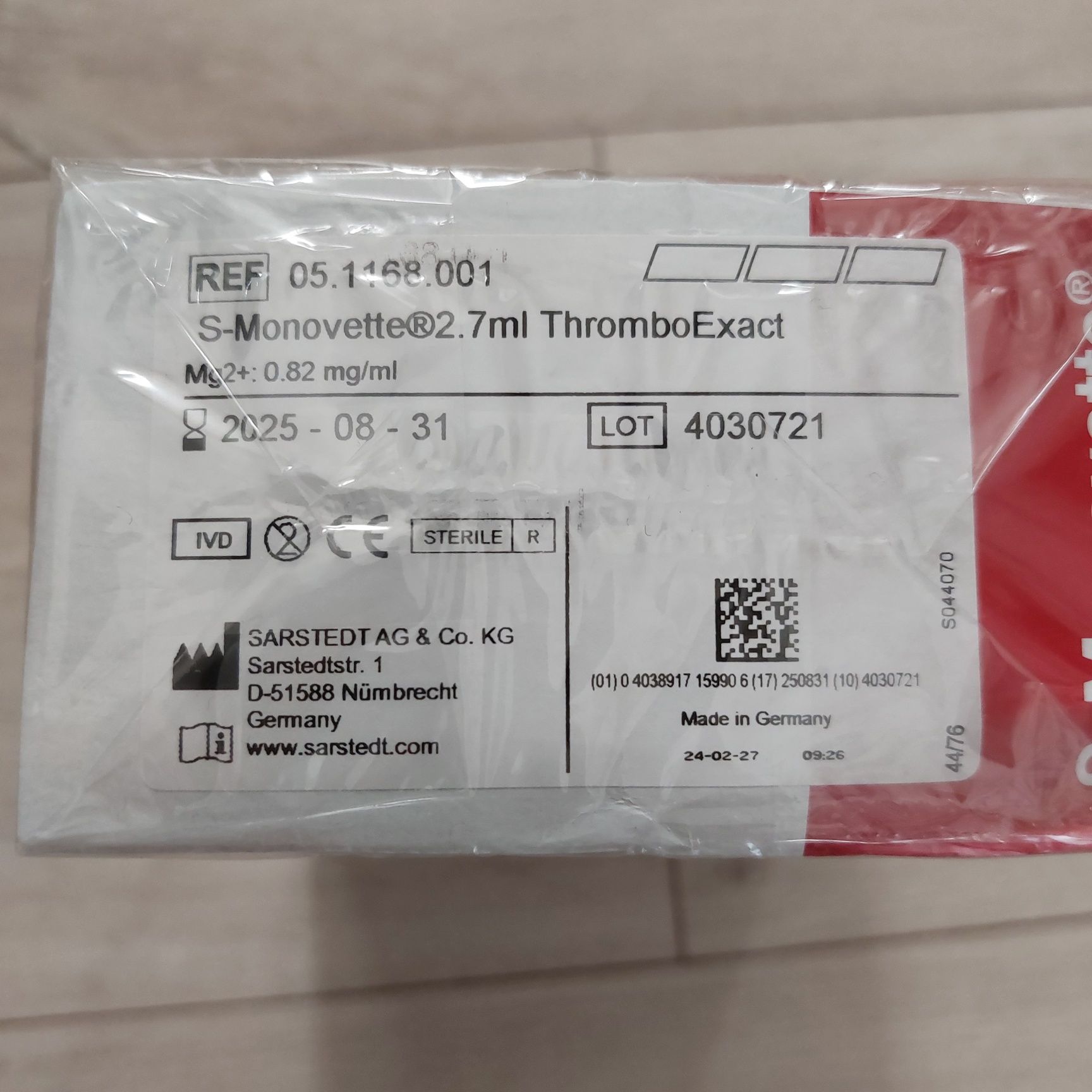 Probówka S-Monovette 2,7ml ThromboExact. (50szt)
