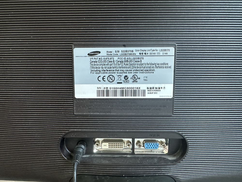 Monitor Samsung led model S22B370B