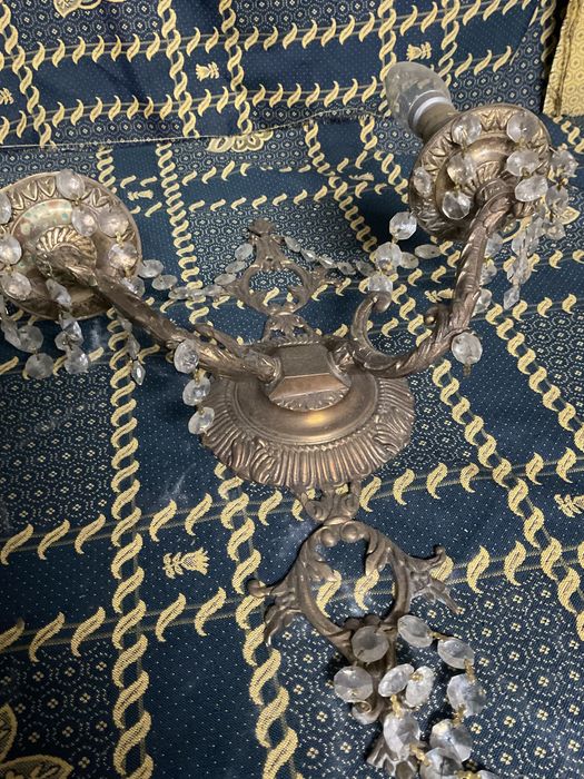 Par candieiros de parede latão ingleses 37 cm.  Anúncios abaixo