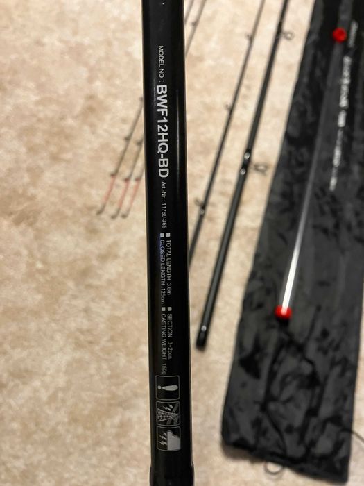 Daiwa Black widow feeder 3,60m/150g c.w. + dodatkowe szczytówki.