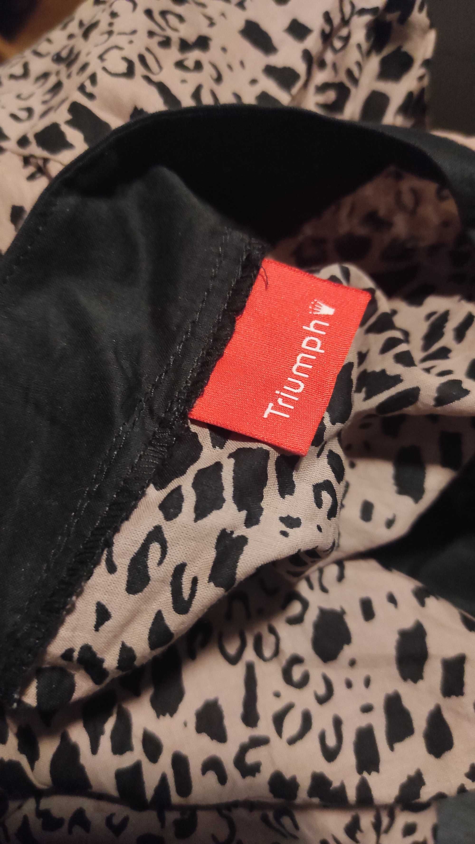 TRIUMPH piękna bluzka tunika wiązana w cętki nietoperz 44/46 2XL