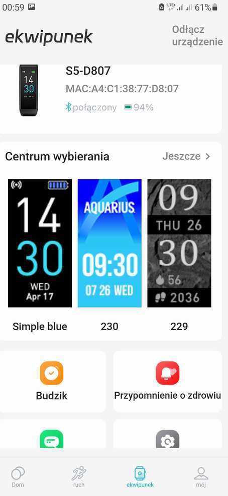 S5 Sports Inteligentny Zegarek Wodoodporna Bransoletka SmartWatch.