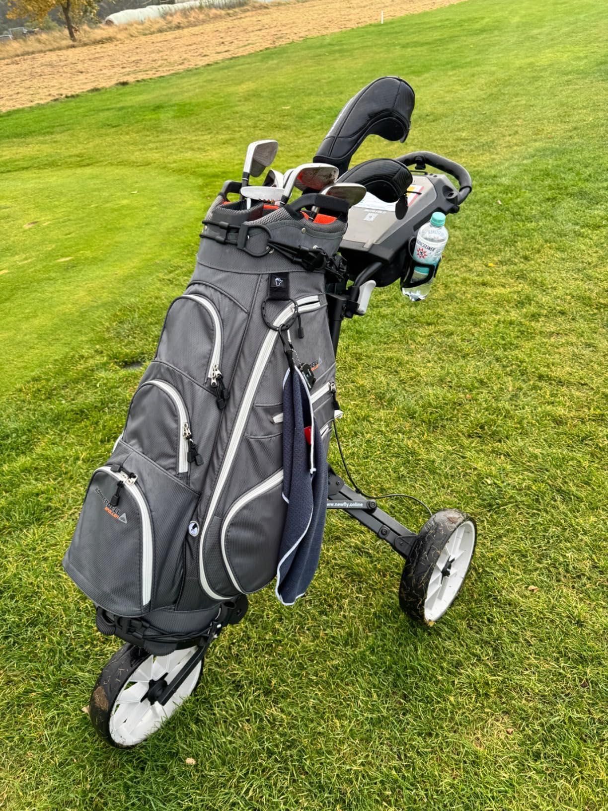 Składany wózek golfowy 3-kołowy z uchwytem na torbę Newfly, Nowy FV