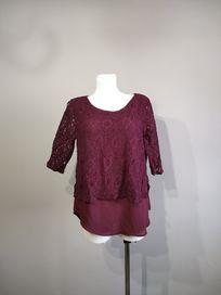 Bluzka bordo koronka 42 xl