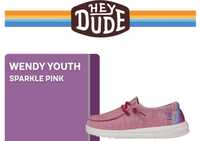 Mokasyny dziewczęce Wendy Youth Hey Dude, różowe błysk, 32