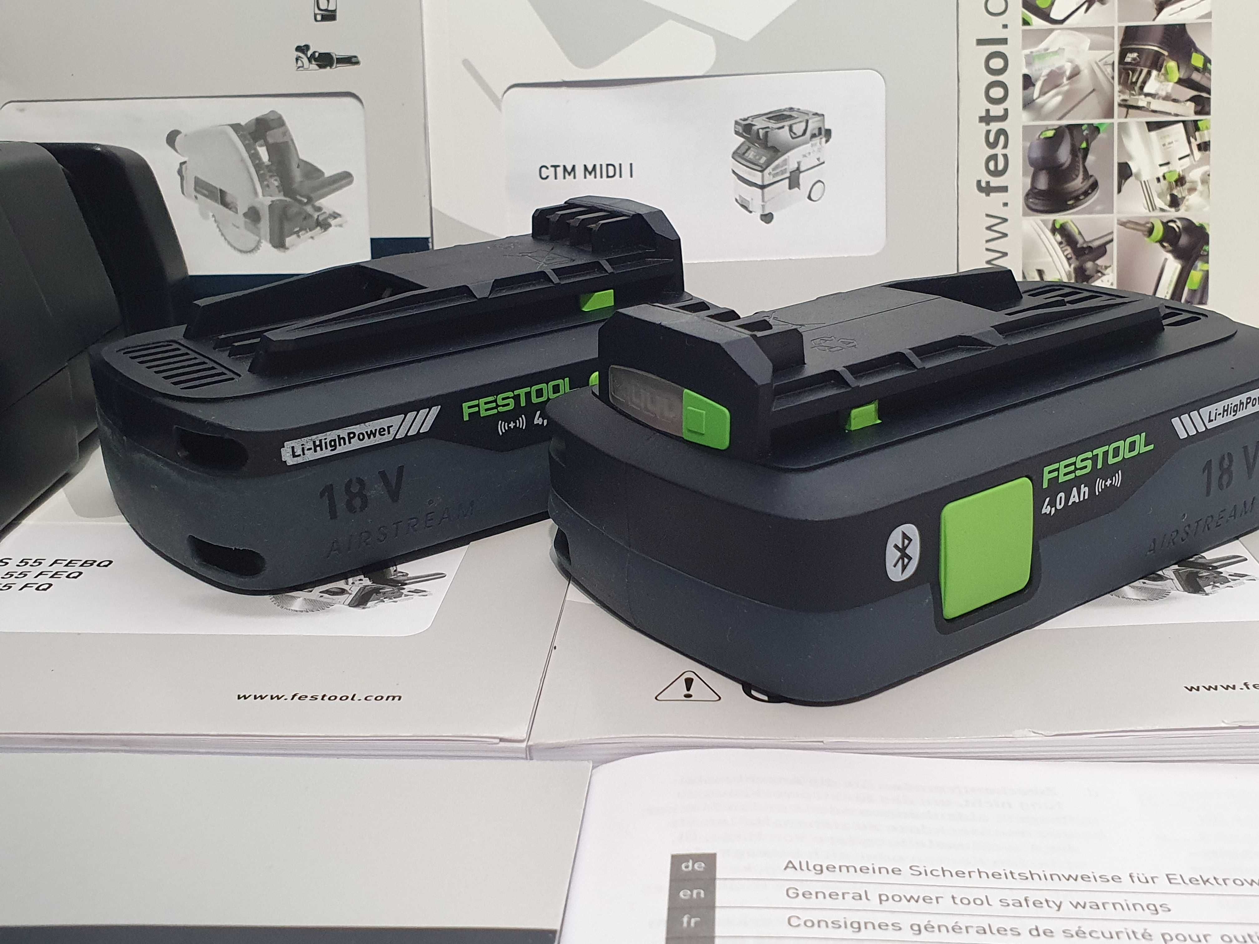 Zestaw startowy FESTOOL TCL 6 +2 szt akumulator 18v 4ah Bluetooth nowe