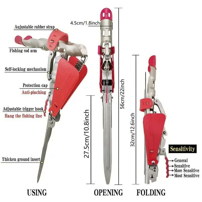 Suporte De Vara Automática De Pesca De Aço Inoxidável