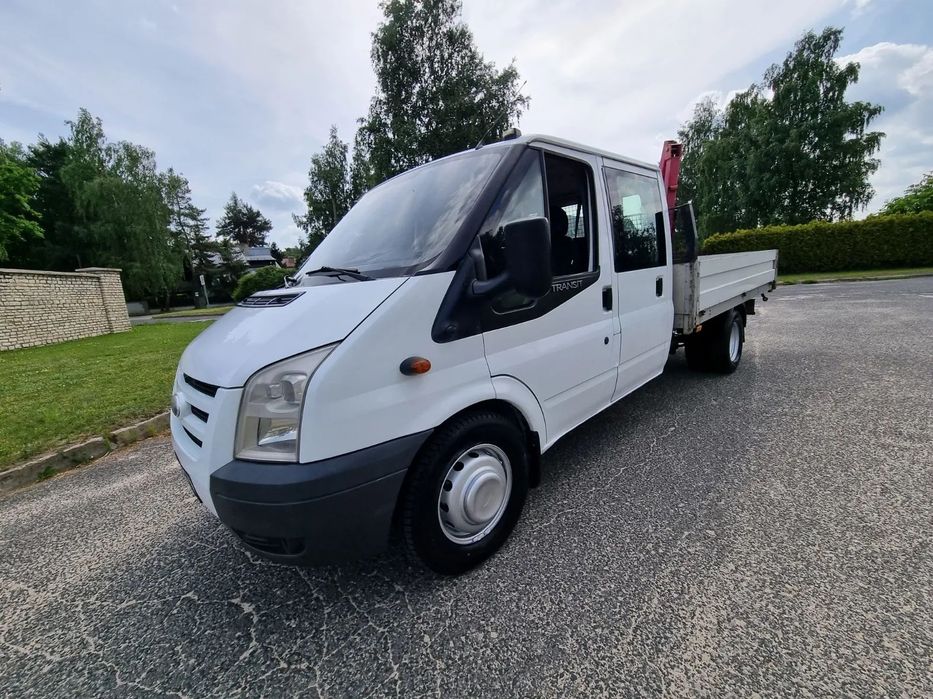Ford Transit  skrzyniowy żuraw rozładunkowy 7 ososbowa Doka-bliżniak klimatyzacja