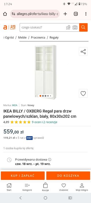 Billy Ikea 2 sztuki regał półki regalik szafka szafa