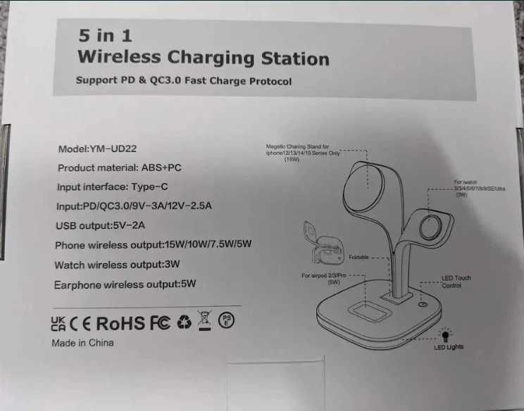 Stacja ładująca do Iphone iWatch iPod, lampka, magsafe, dodatkowe usb