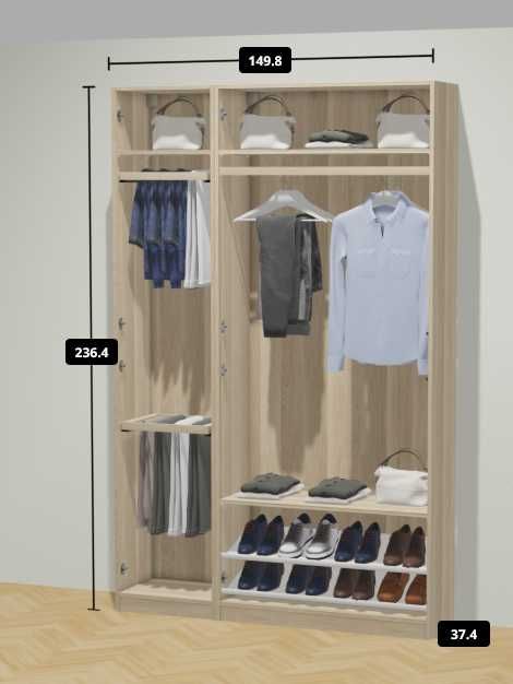Roupeiro PAX Ikea 3 portas como novo