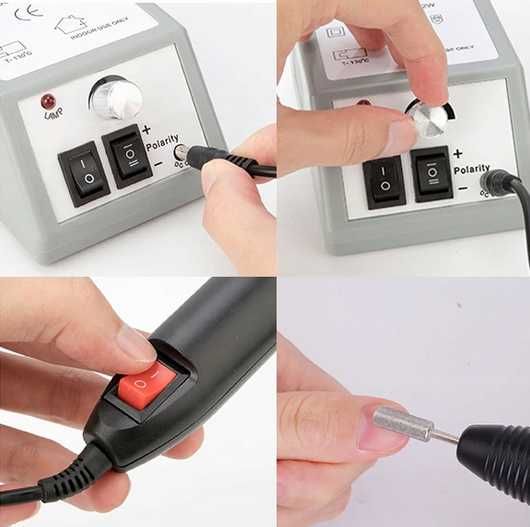 Frezarka do Paznokci Hybryda Żel Manicure + Zestaw Frezów