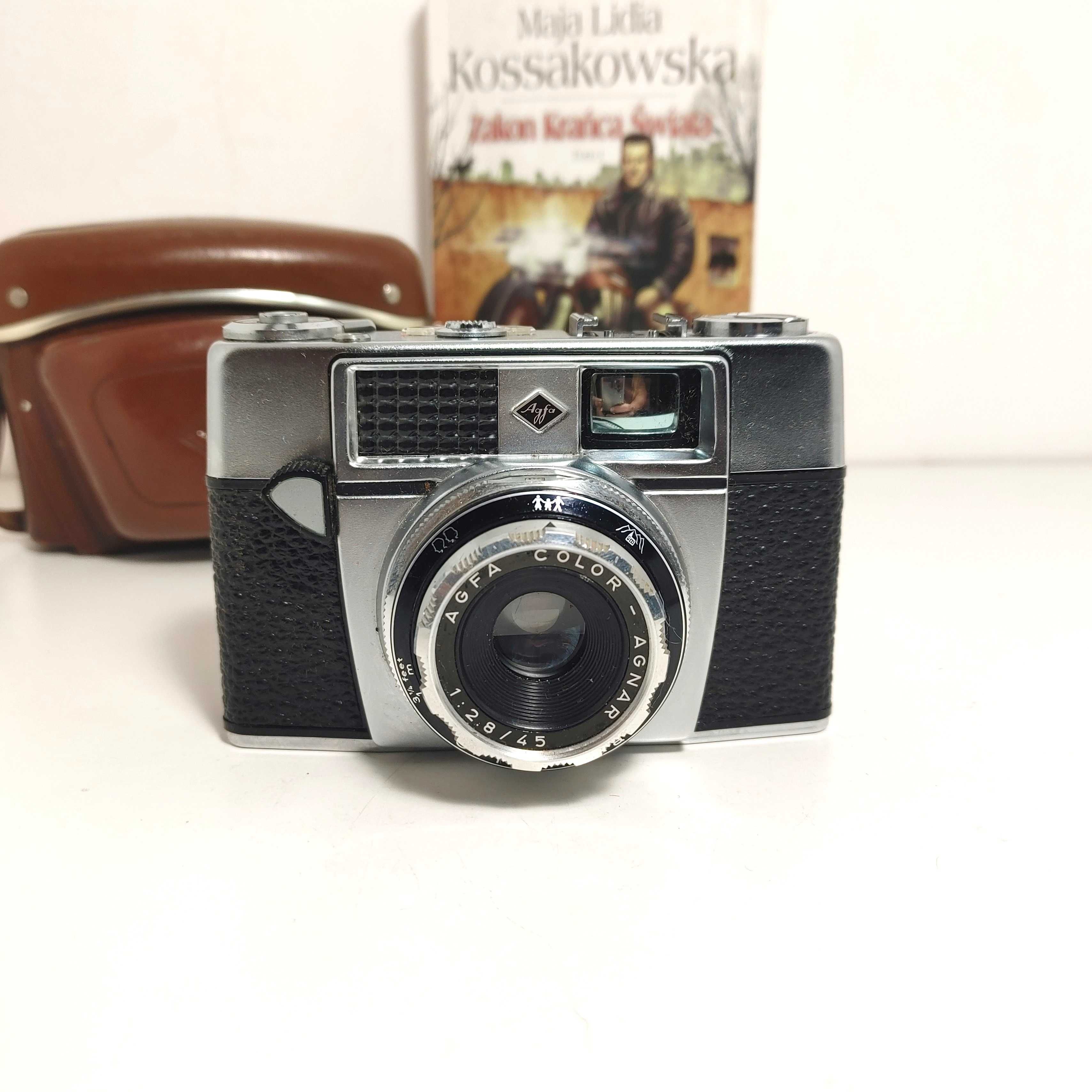 Ciekawy fotograficzny aparat analogowy AGFA Optima Ia - skórzane etui