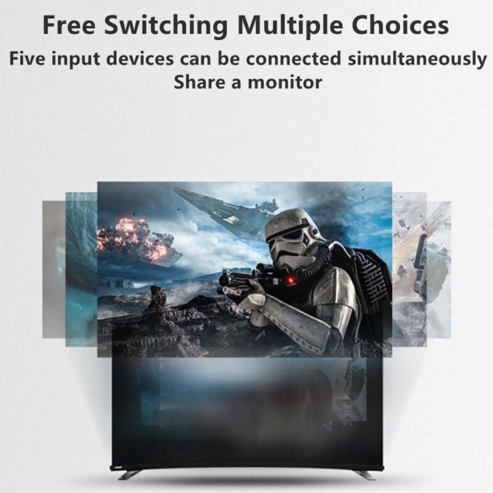 Комутатор HDMI 1080P switch перемикач 5-1 свіч спліттер. пульт ДУ.Xbox