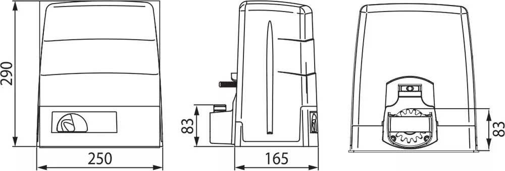 Napęd bramy przesuwnej ROGER do 500kg BM30/400/F silnik bezszczotkowy