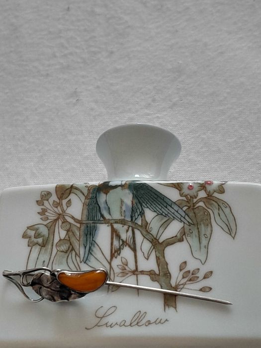 Ozdobna obraczka recznie malowana żywica