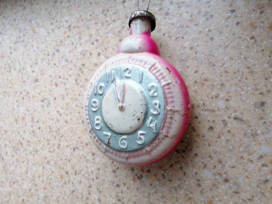 Елочная игрушка часы ранний ссср