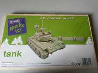 Drewniane puzzle 3D - czołg / tank