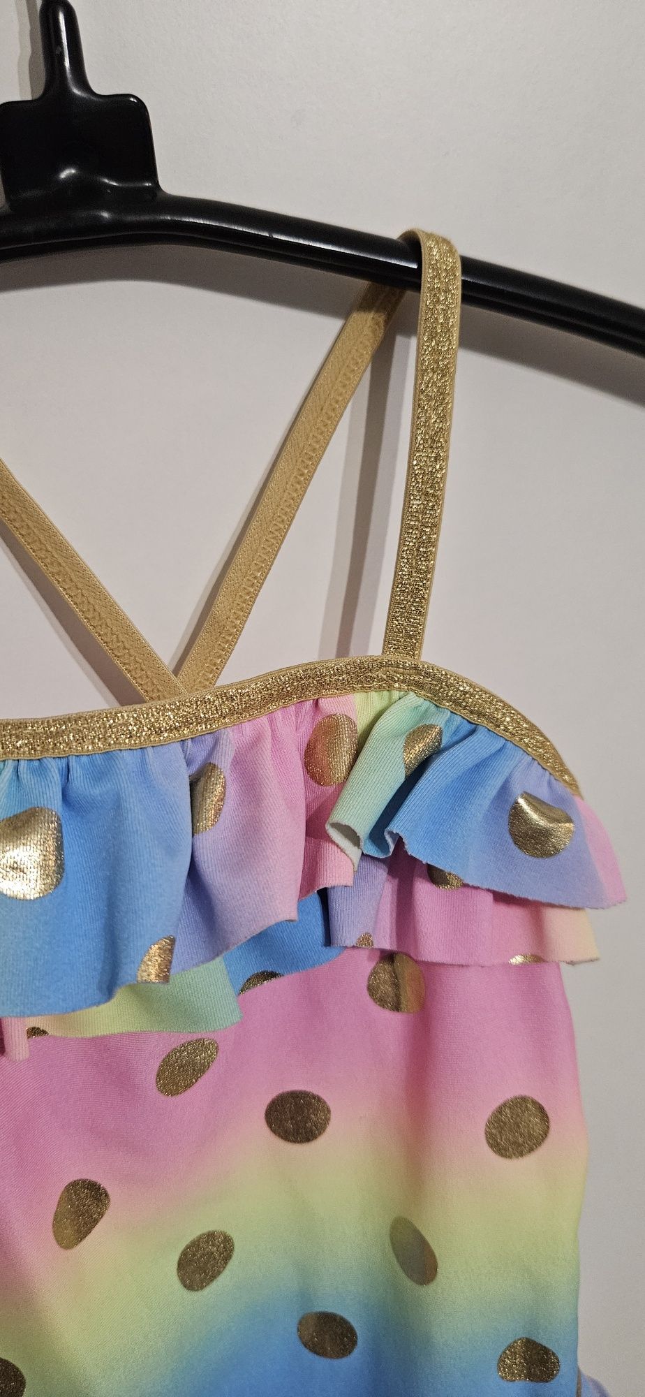 Б/у H&M суцільний купальник в горошик 2-3р