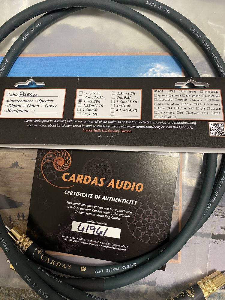 Межблочный кабель Cardas Parsec RCA