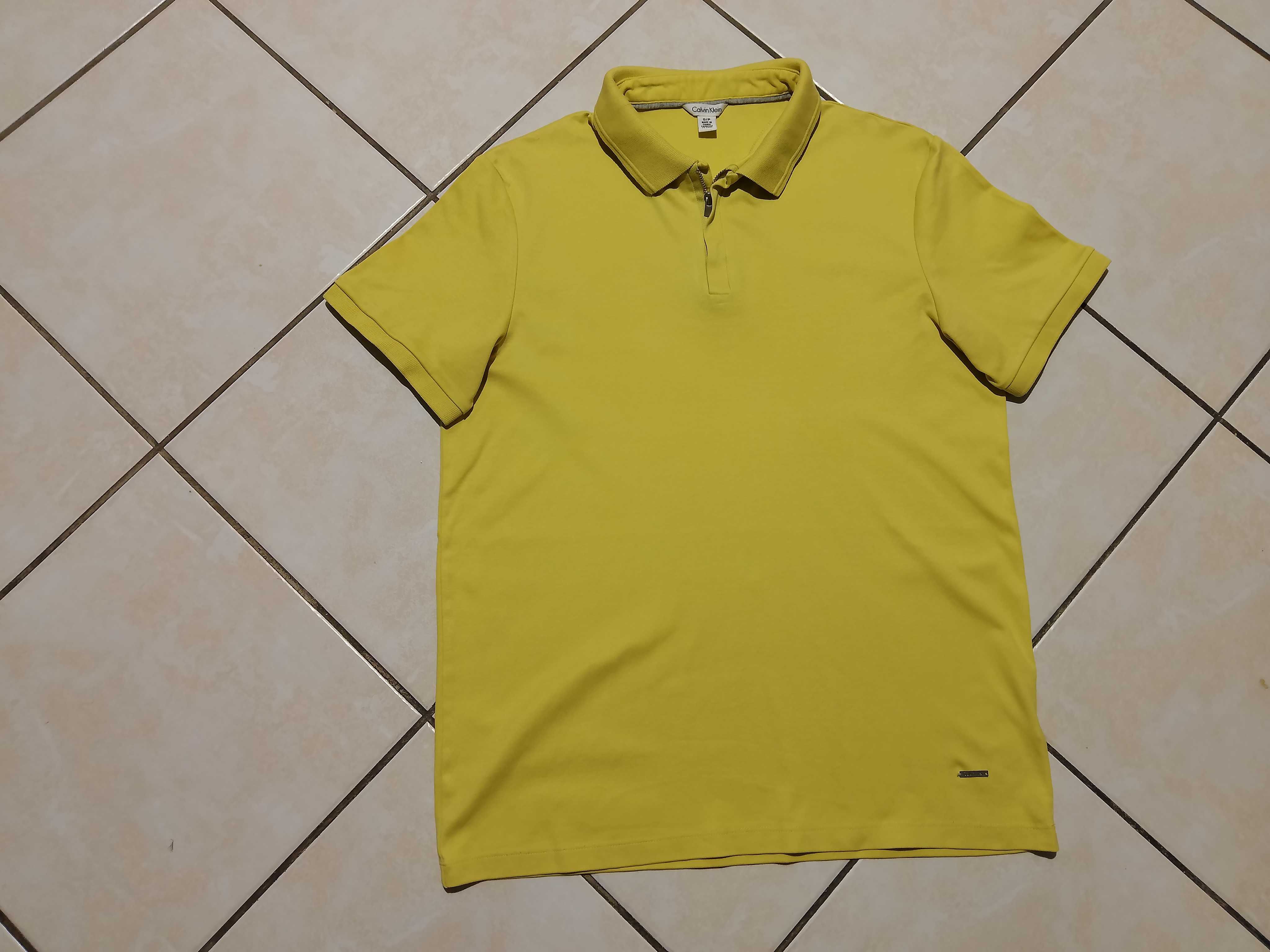 CALVIN KLEIN USA - NOWA! z LOGO Koszulka Polo Męska rozmiar S