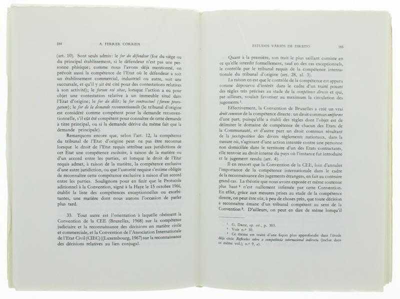 Estudos vários de direito, de A. Ferrer Correia