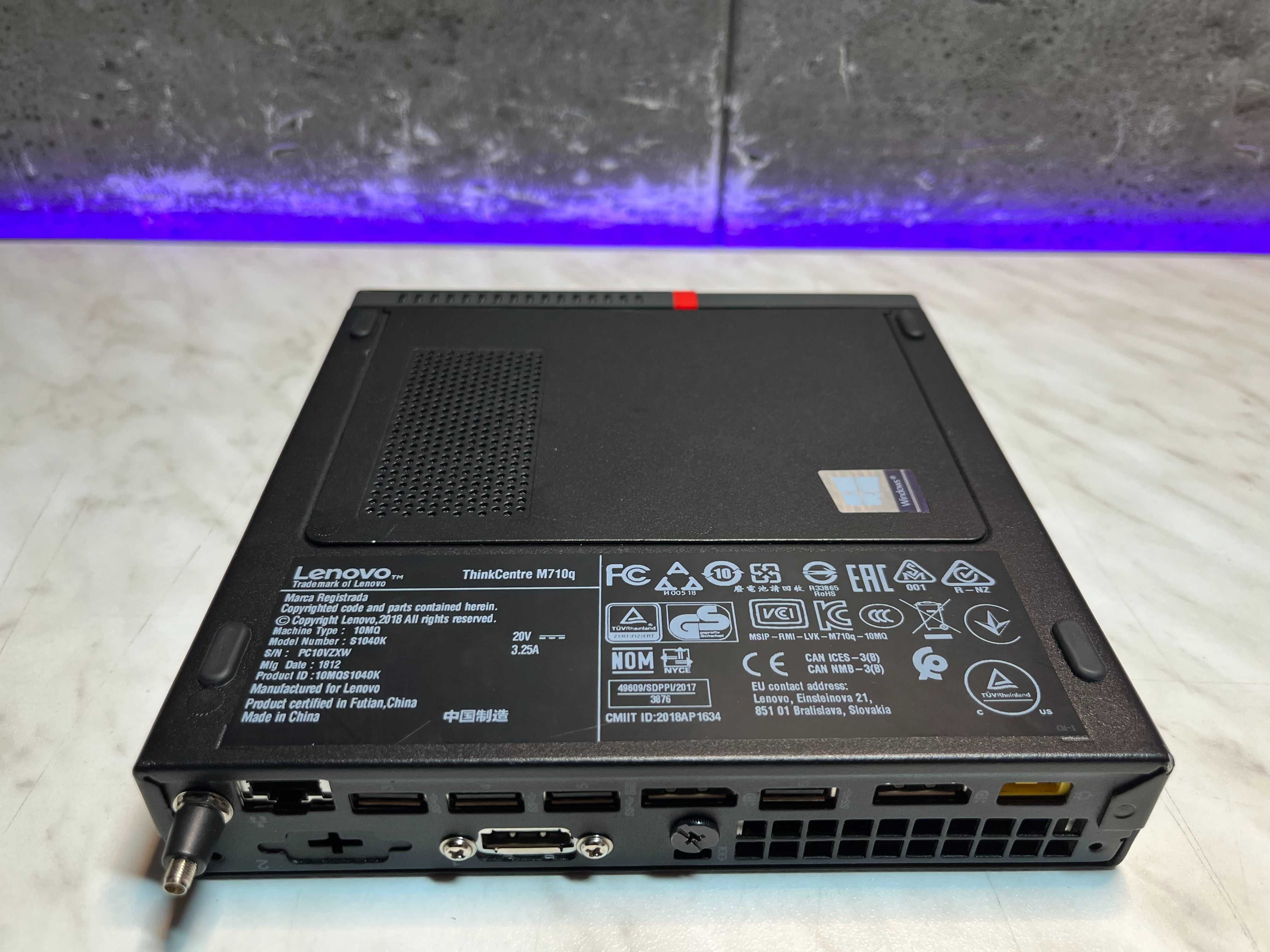 MiniPC Lenovo ThinkCentre M710q Intel 8GB DDR4 128GB SSD WiFi W10