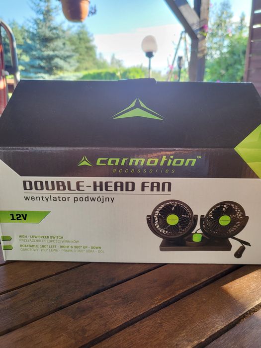 Wentylator samochodowy podwójny pod zapalniczkę 12V
