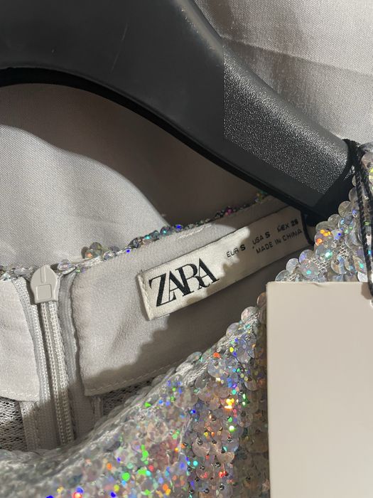 Міні сукня в паєтки zara , розмір s (36)нова