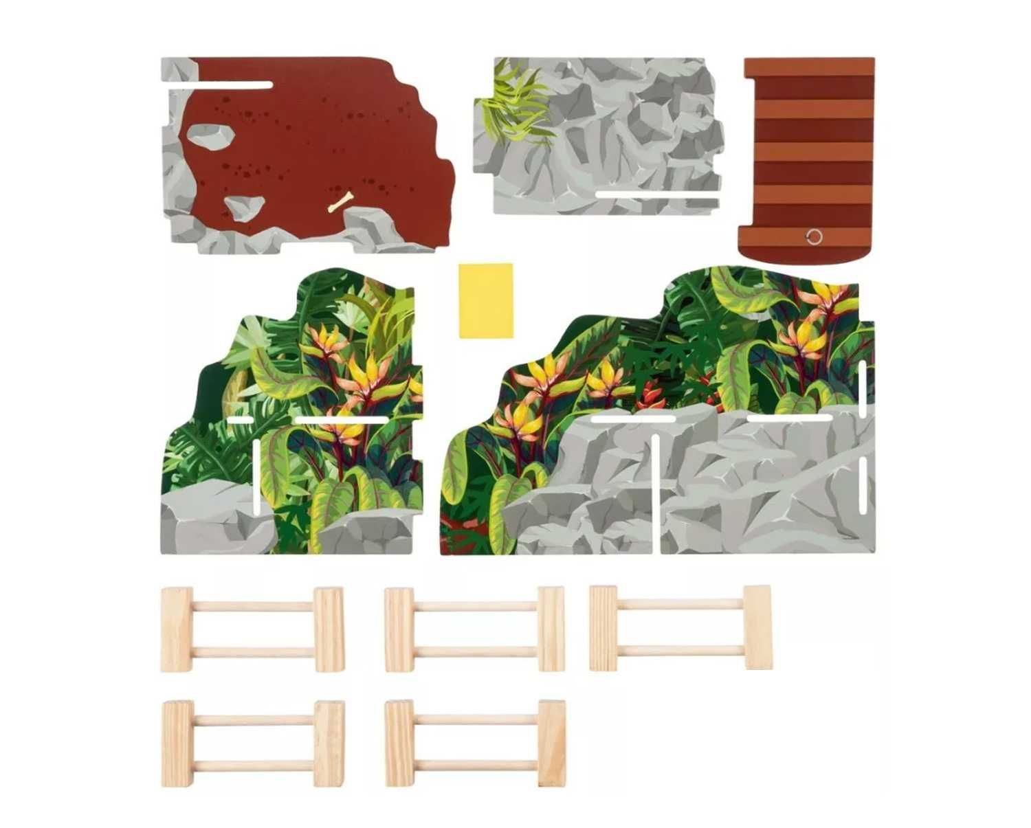 2x zestaw zoo dzieci wybieg dla tygrysa jaskinia dinozaura DREWNO