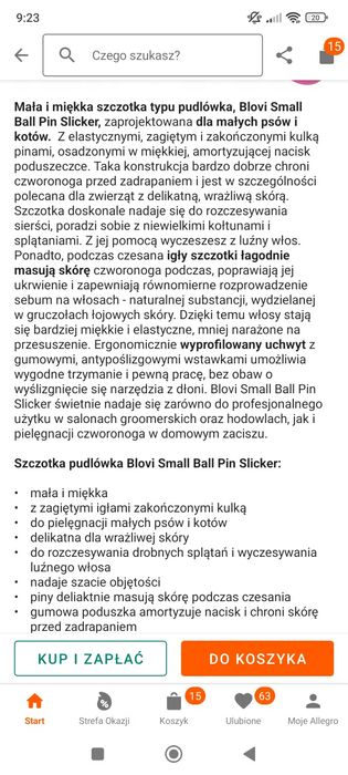 Szczotka pudlowka dla psów małych profesjonalna