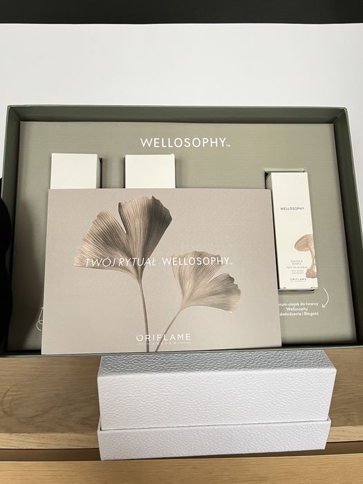 Prezentowy zestaw Oriflame Wellosophy maseczka, mgiełka olejek nowe
