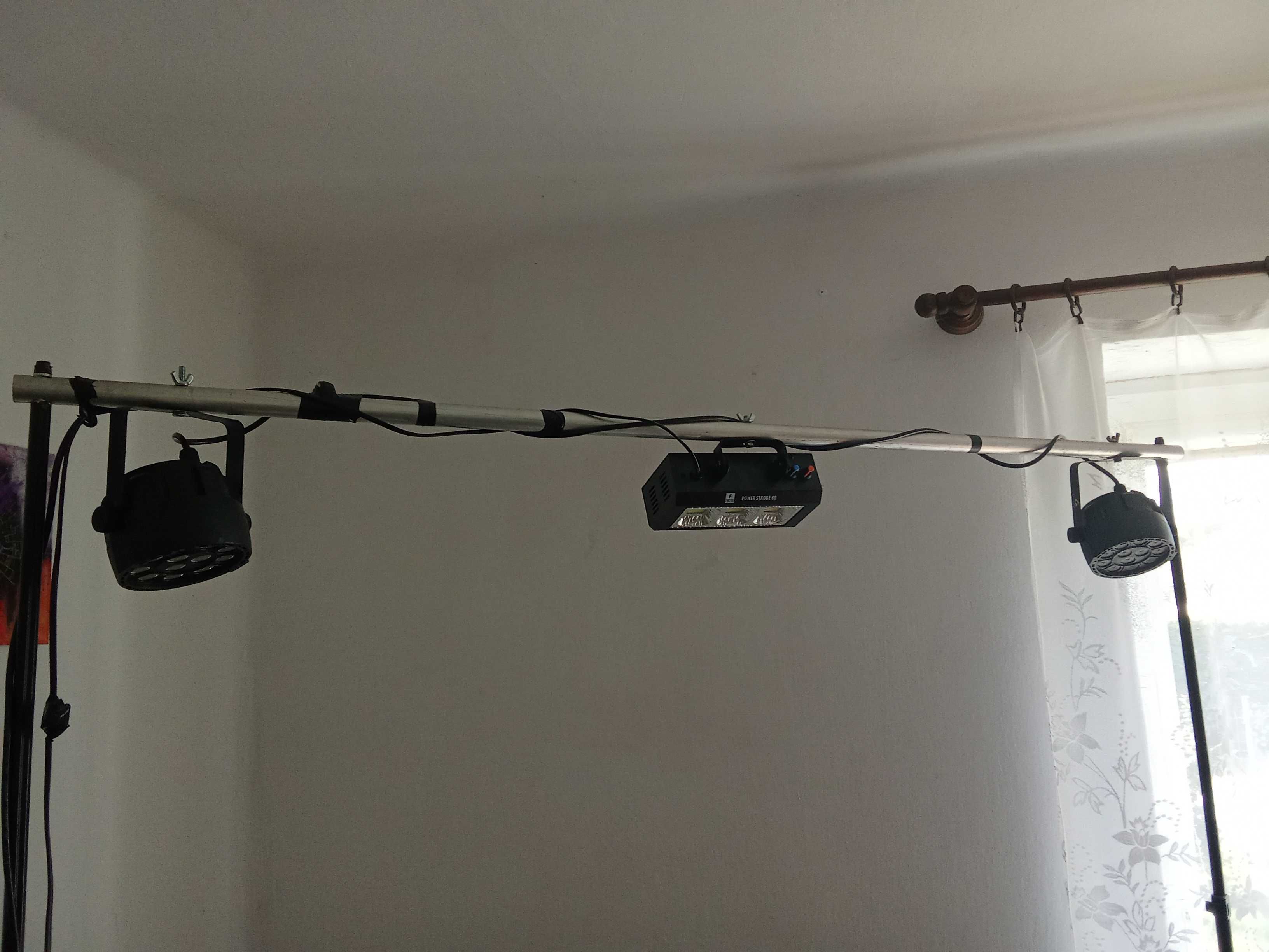 Zestaw DJ nagłośnienie, oświetlenie, statyw subwoofer kolumny mikser